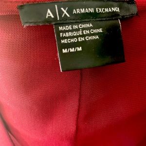 Armani Exchange burgundy midi dress